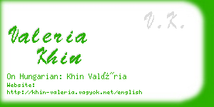 valeria khin business card